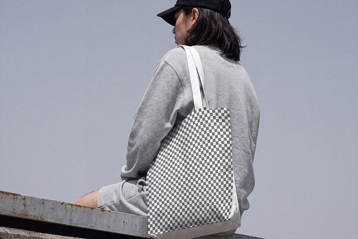 White Tote Bag Mockup, a Household Mockup by Designer Dude (Photo 2 of 2)