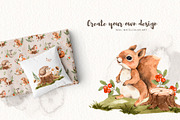 Watercolor Forest Little Animals set, an Animal Illustration by Alamella (Thumbnail 4 of 17)
