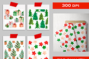 Christmas Tree Clipart & Patterns, a Pattern Graphic by Lagmar Design (Thumbnail 5 of 13)