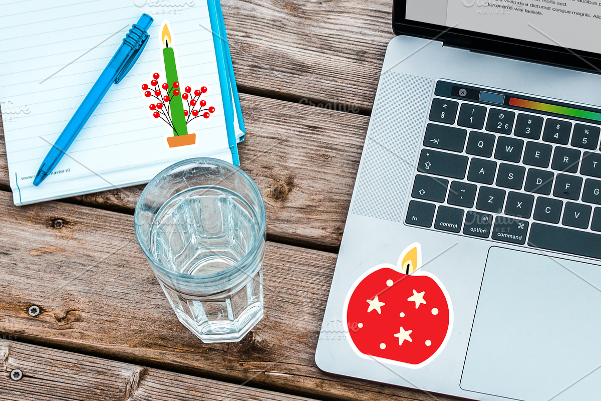 Christmas candle sticker set, an Emoji Icon by jelisua88 (Photo 6 of 7)