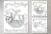 Sloth Coloring Pages, an Animal Illustration by Dasha_D (Thumbnail 3 of 3)