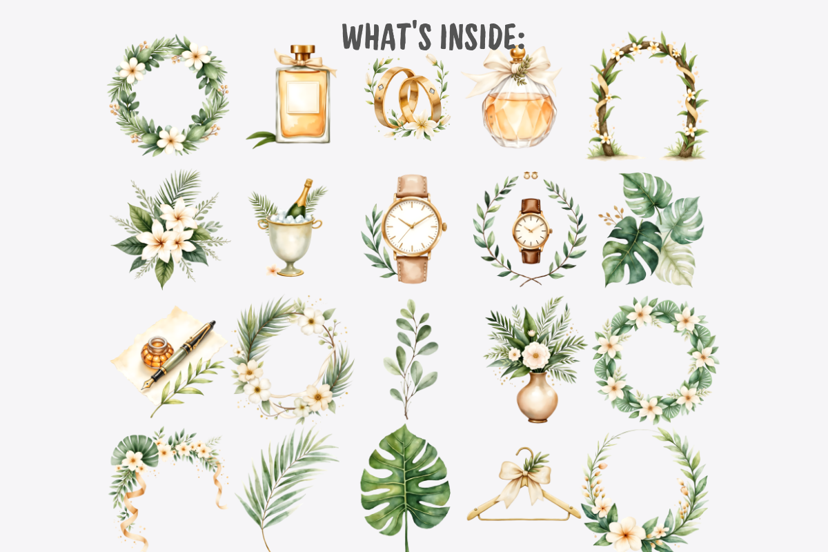 Watercolor Beach Wedding Clipart, a Decorative Illustration by Anca Digital Vibe (Photo 6 of 9)