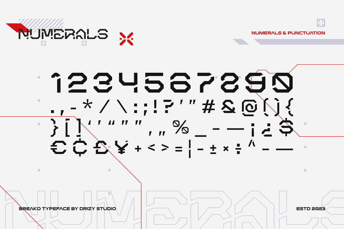 Breako - Futuristic Stencil Font, a Sans Serif Font by Drizy (Photo 3 of 10)