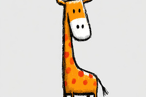 Cute giraffe doodle illustration, an Animal Photo by José Manuel Gelpi