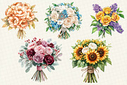 Wedding Flower Bouquet Clipart, an Illustration by OK Design (Thumbnail 2 of 5)
