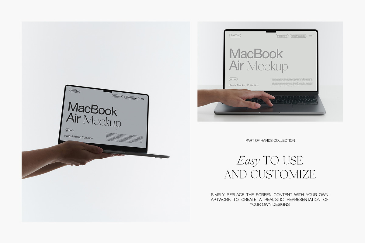 MacBook Air M2 with Hand Mockups, a Mac Mockup by Feel This (Photo 5 of 8)