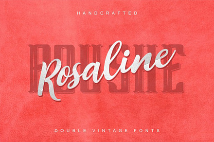Rosalina Boushe double font set, a Serif Font by Vintage Font Lab