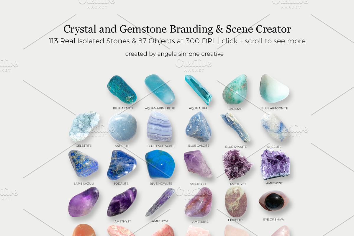 Crystal & Gemstone Mock Up Creator, a Product Mockup by angela simone creative (Photo 4 of 10)