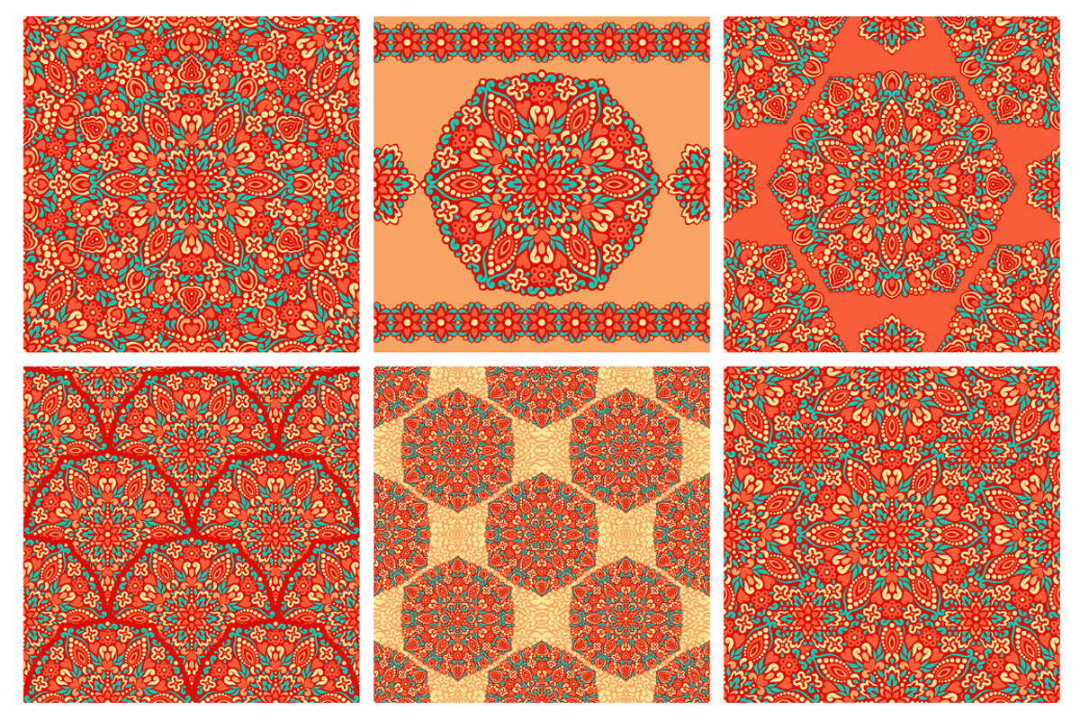 Oriental Patterns - Color Palette 1, a Pattern Graphic by Baksiabat (Photo 3 of 4)