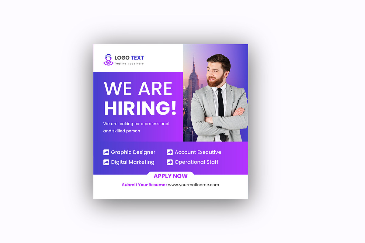 Hiring And Job Vacancy Social Media, a Social Media Template by Mk_Studio (Photo 3 of 5)