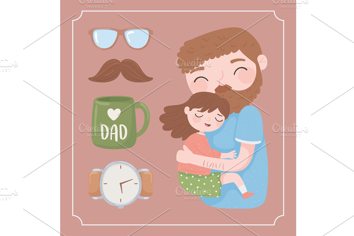 happy fathers day, an Illustration by studiogstock