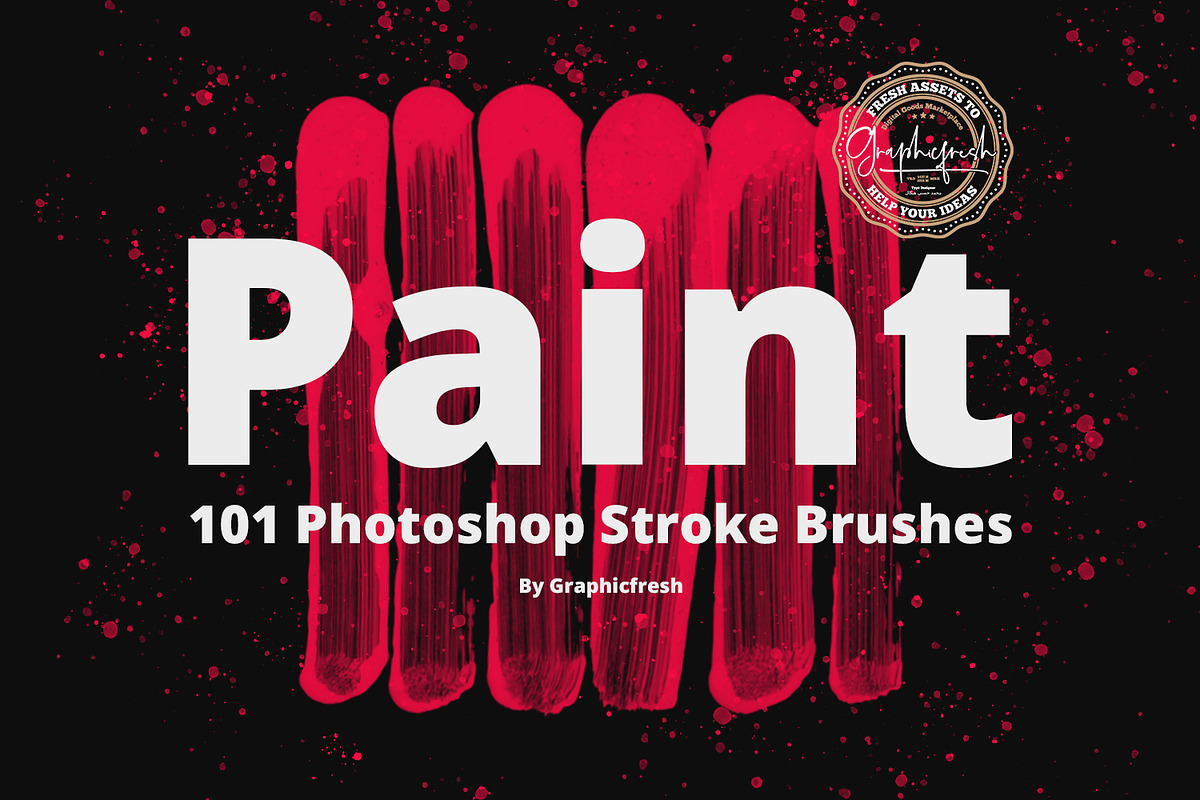 101 Photoshop Paint Stroke Brushes, a Brush Add-On by Graphicfresh (Photo 1 of 14)