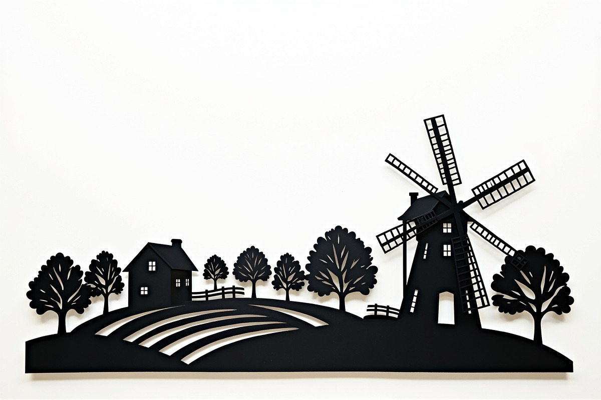 Dutch Windmill Field Set, an Illustration by BIPLOB EXPERT (Photo 9 of 10)