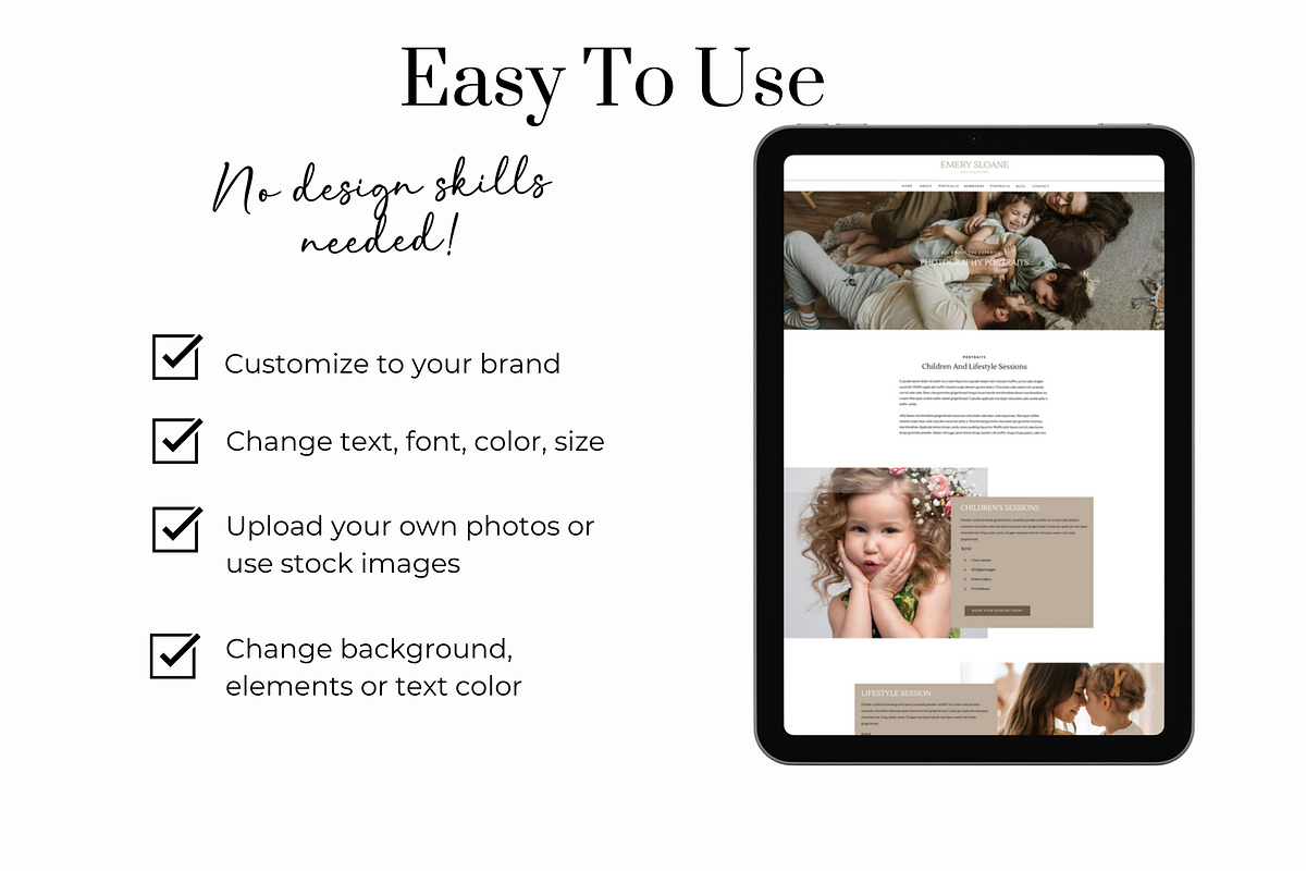 Showit Photography Website Template, a WordPress Template by Sara Martin Designs (Photo 2 of 6)