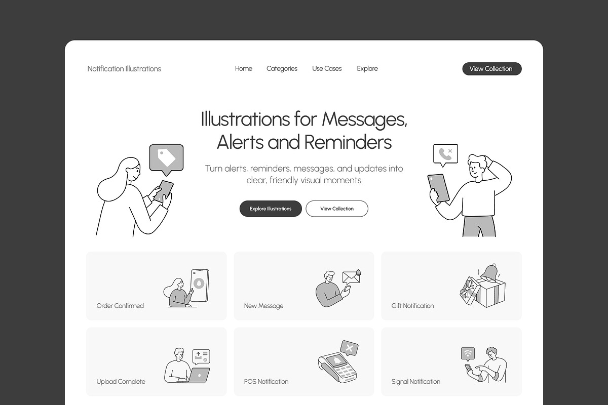 45 Notification Illustrations, a Work Illustration by Prosymbols (Photo 4 of 10)