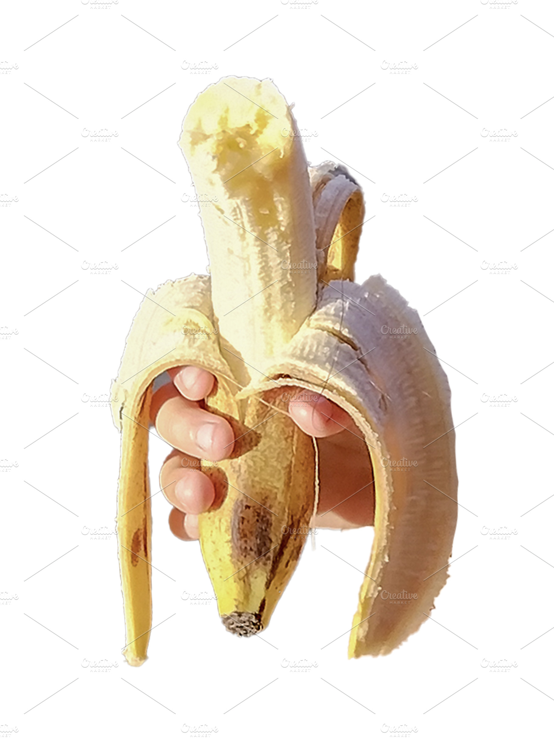 Hand holding banana isolated photo, a Food & Drink Photo by DanFLCreativo