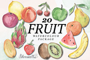 Watercolour Fruit Set Exotic, a Food Illustration by Bloomella (Thumbnail 1 of 5)