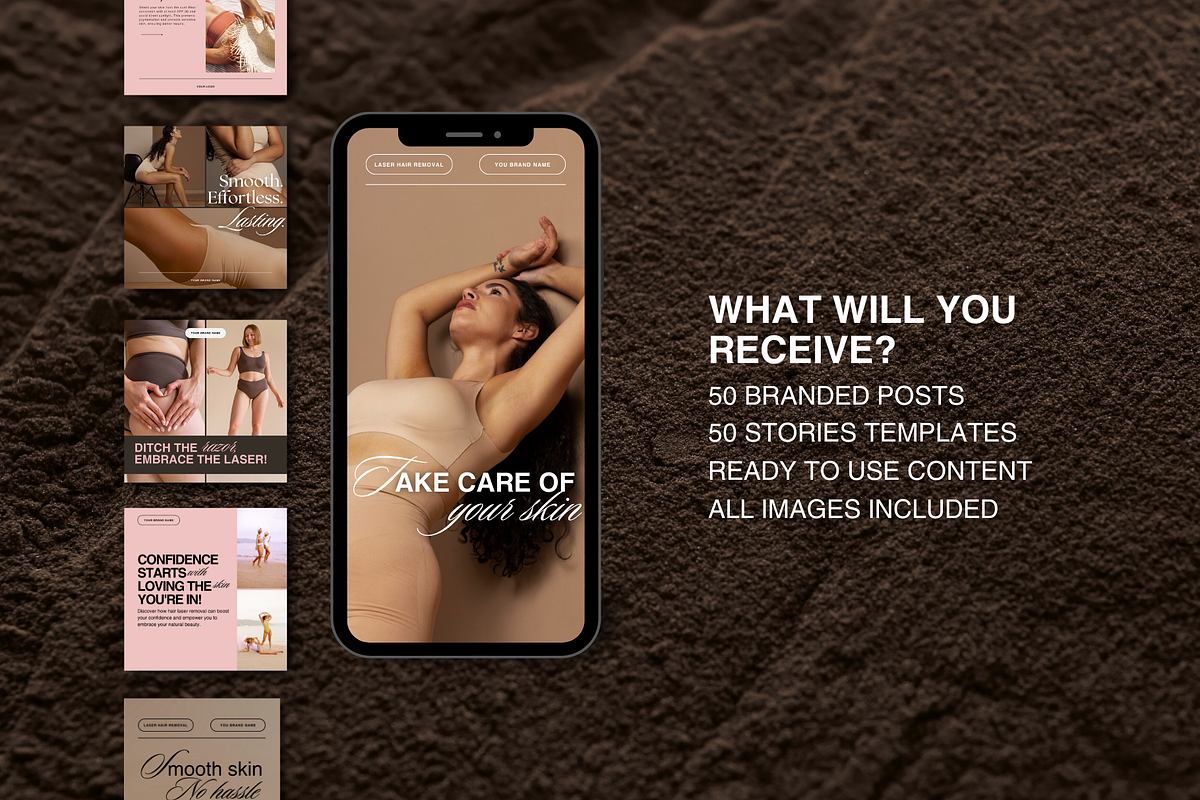 Laser Hair Removal Templates Insta, a Social Media Template by DesignsbyMariaStudio (Photo 2 of 9)