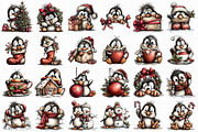 Christmas Peeking Penguin Clipart, an Illustration by Libby Wishes (Thumbnail 4 of 7)