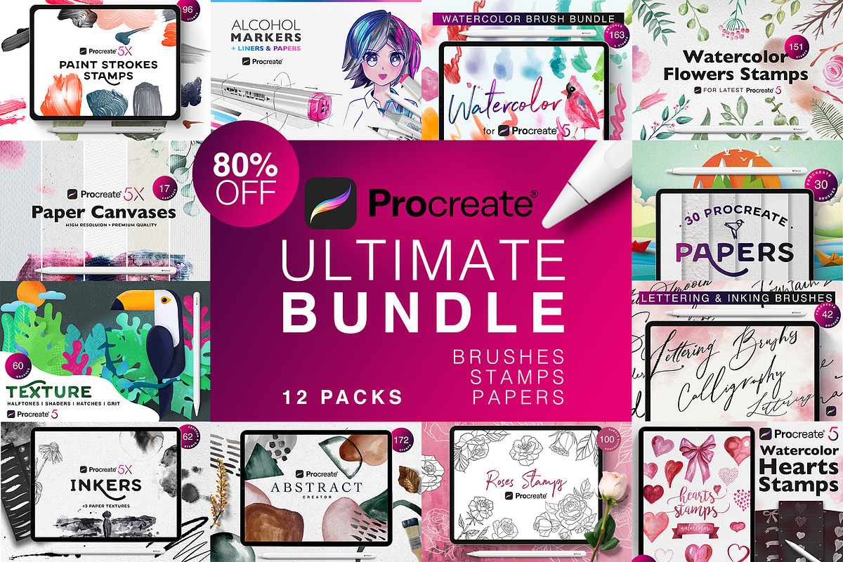 Procreate Ultimate Bundle, a Brush Add-On by RadekBroz (Photo 1 of 11)