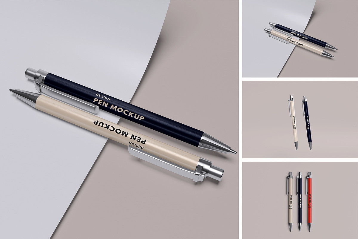 Floating Pens Mockup, a Pens & Pencil Mockup by swsi-studio (Photo 1 of 5)