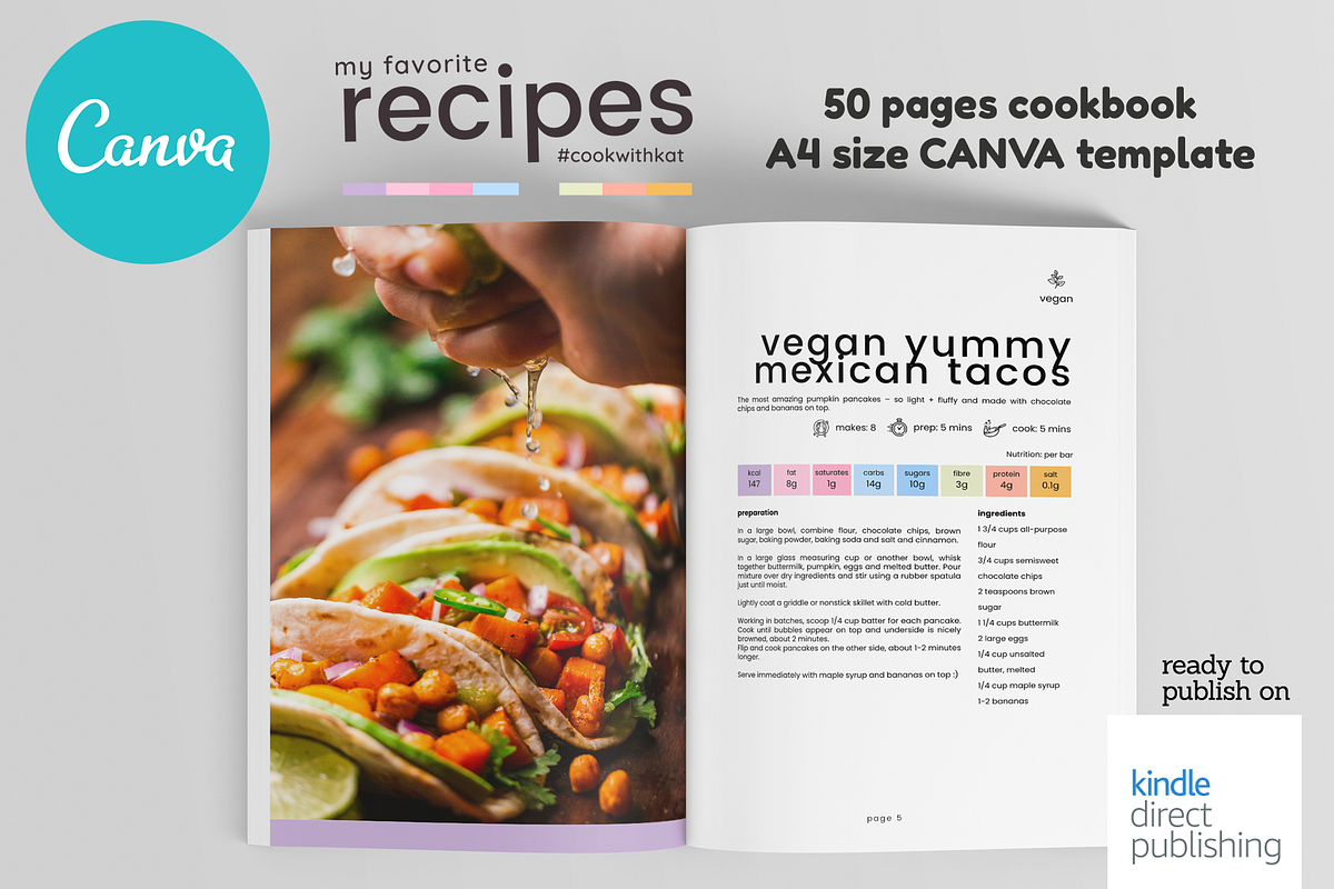 Canva Food A4 Cookbook Template, a Magazine Template by DeLaGranSiete (Photo 3 of 9)
