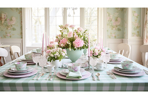 dining pastel plaid ai generated, a Background Photo by pikepicture
