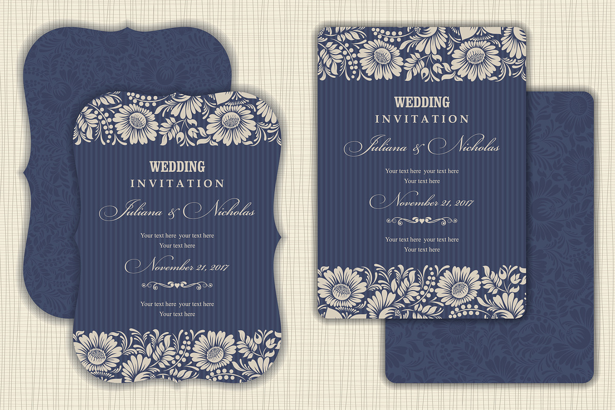 Wedding Set. Pattern and Invitation., a Card Template by NataLito (Photo 4 of 10)