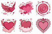 Whimsical Valentine Elements Clipart, an Illustration by Libby Wishes (Thumbnail 8 of 8)