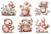 Whimsical Easter Birds Clipart, an Illustration by Daily.Designs (Thumbnail 7 of 7)