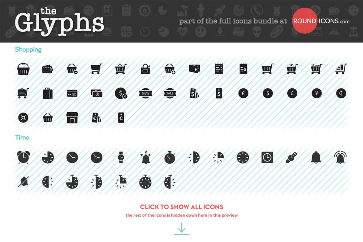 The Glyphs 1700 icons & symbols, an Icon by Vectopus.com (Photo 3 of 5)