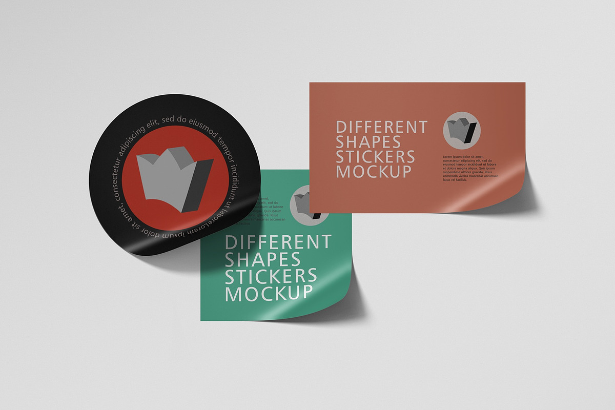 Different Shapes Stickers Mockup, a Packaging Mockup by Tahtagraphic (Photo 5 of 6)