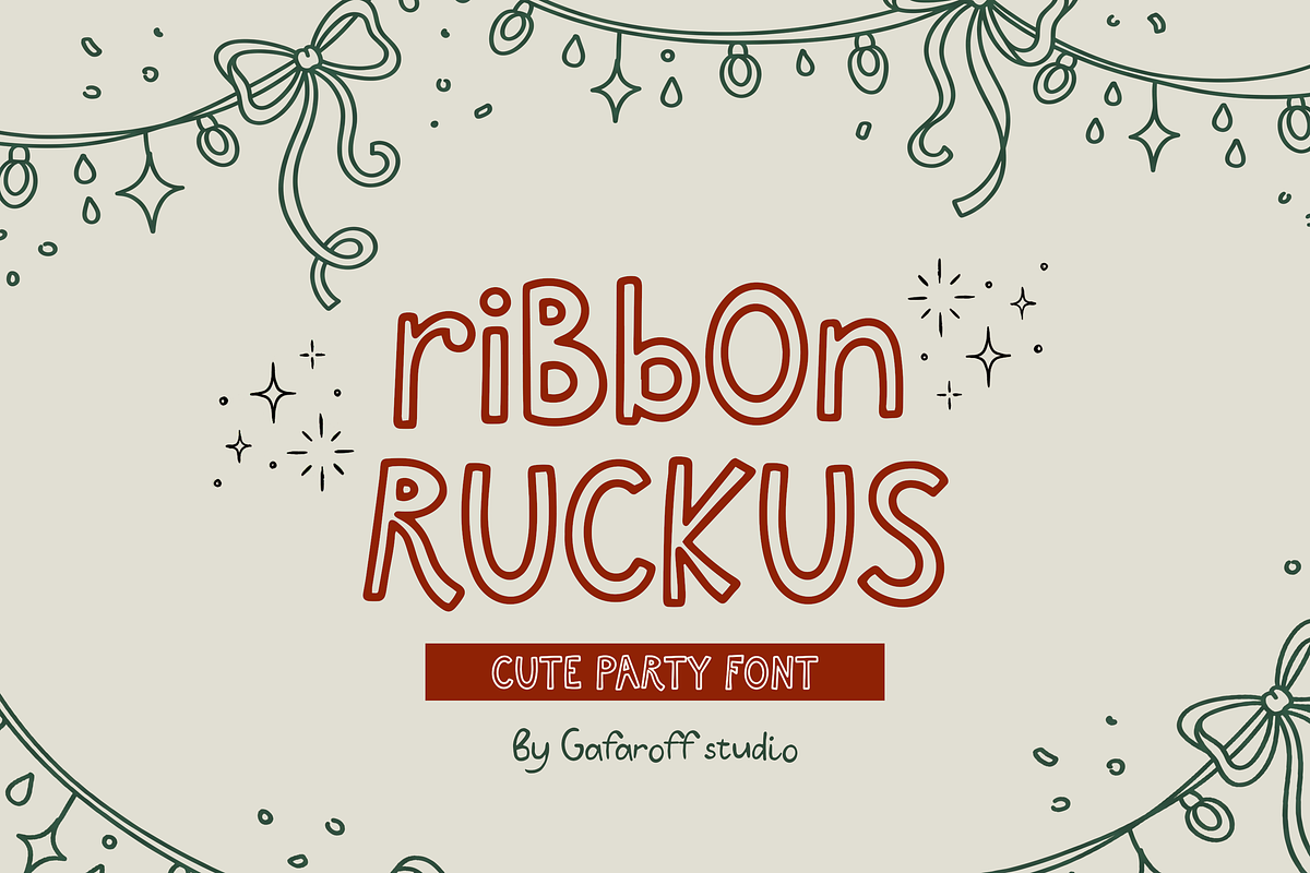 Ribbon Ruckus Party Font, a Handwritten Font by gafaroff studio (Photo 1 of 5)