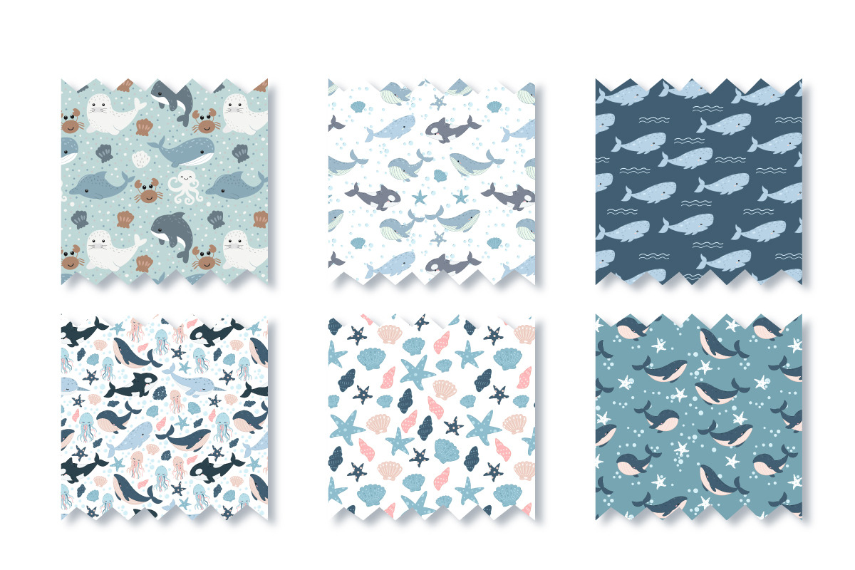Little Ocean Seamless Patterns Set, a Pattern Graphic by DrawStudio1988 (Photo 8 of 9)