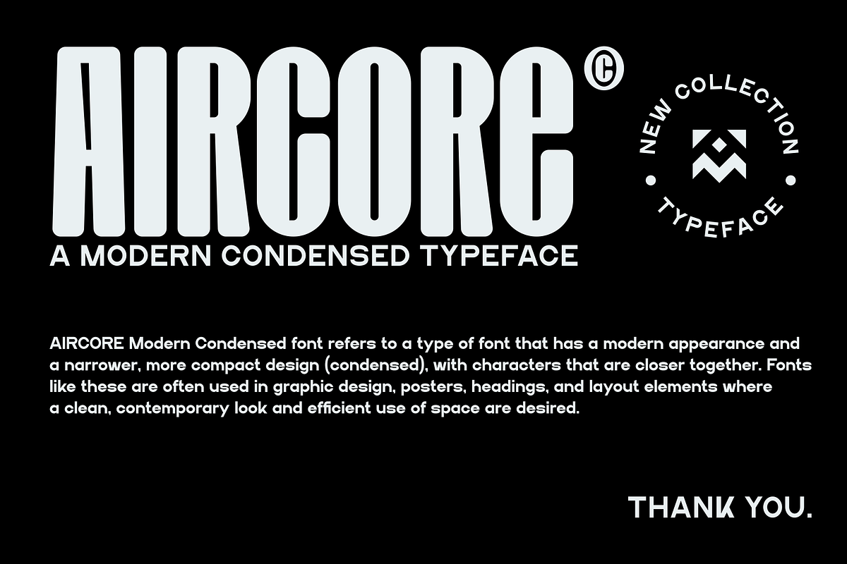 Aircore - A Modern Condensed Sans, a Sans Serif Font by Marvadesign (Photo 2 of 7)