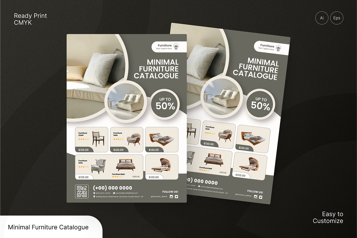 Minimal Furniture Catalogue Flyer, a Flyer Template by Annora Studio (Photo 1 of 6)