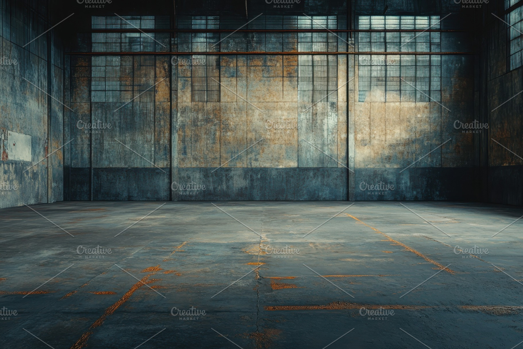 Abandoned industrial warehouse grung, a Photo by Pixeness Studio