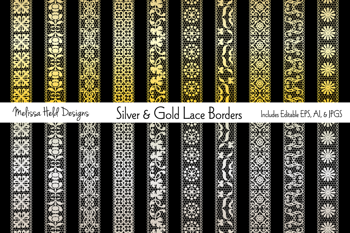 Silver & Gold Lace Border Patterns