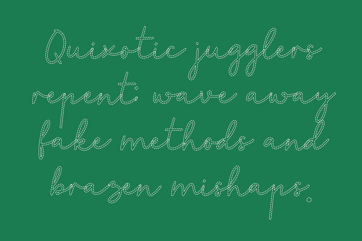 CS Ruska Dashed, a Script Font by Craft Supply Co. (Photo 4 of 8)