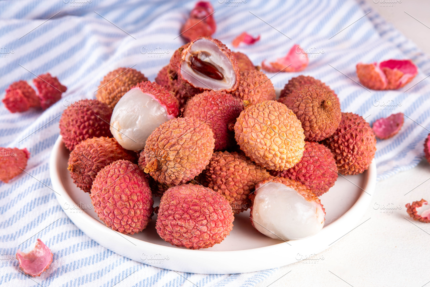 Fresh raw ripe lychee fruits, a Food & Drink Photo by Rimma