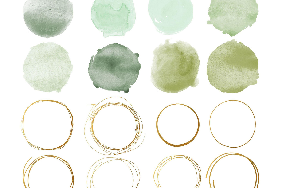 Green and Mint Watercolor Dot Paint, an Illustration by Pixafied (Photo 2 of 2)