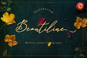 Beautiline Script, a Script Font by Sulthan Studio (Thumbnail 1 of 11)