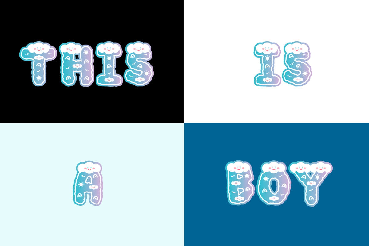 Rainbow Sky -  SVG Color Cute Font, a Symbol Font by Kanink Studio (Photo 3 of 9)