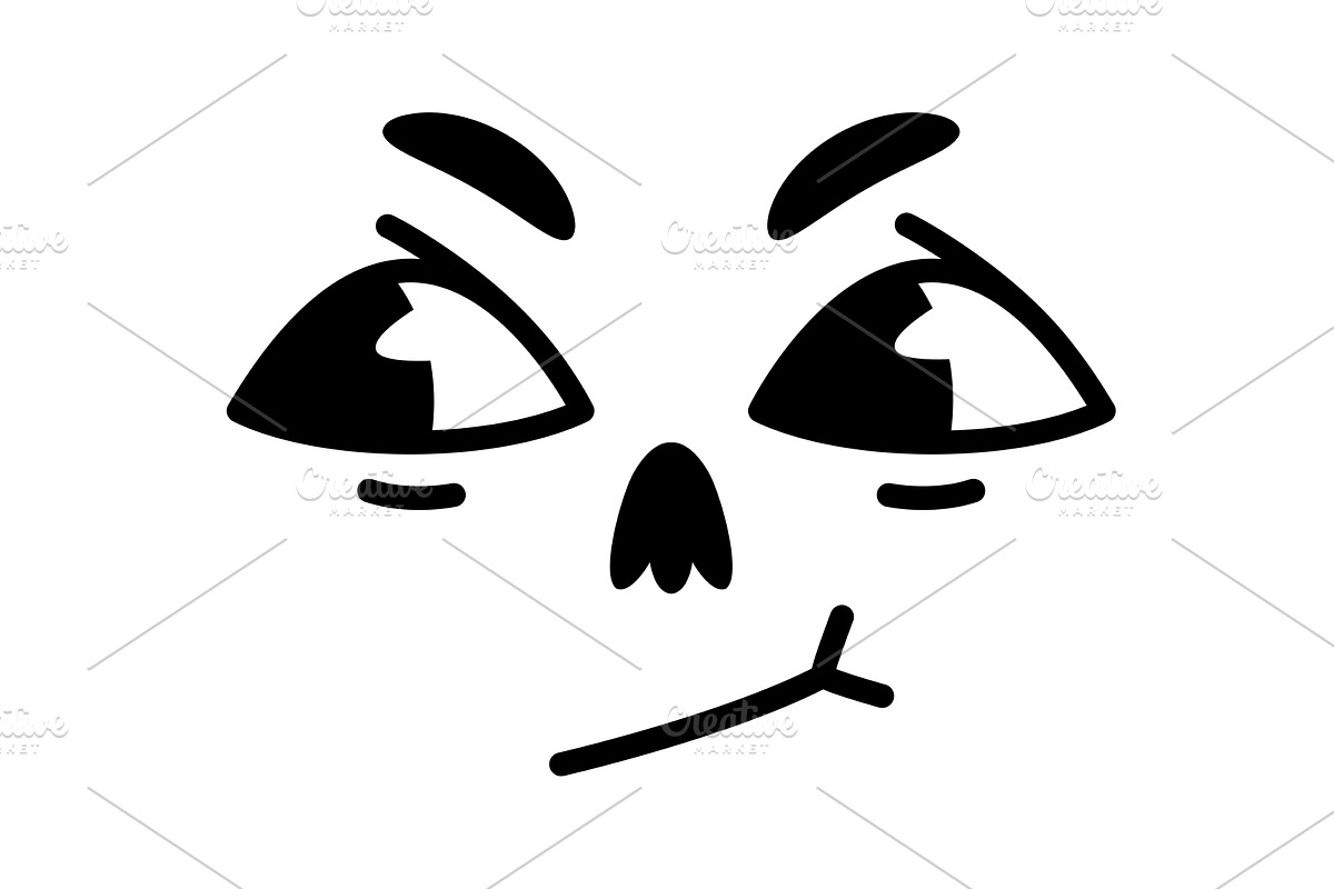 Retro Cartoon Mascot Face with Big, an Object Illustration by TopVectors