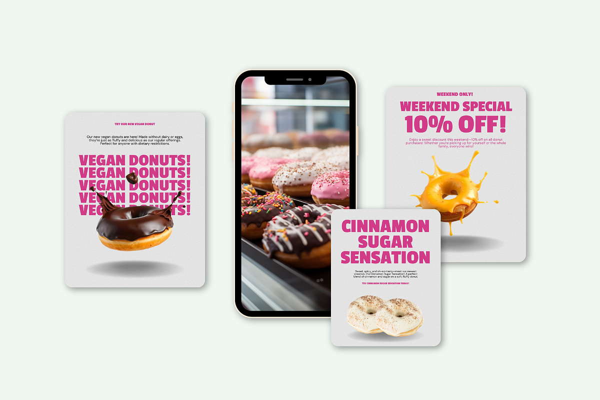 Canva Bakery & Donut Instagram Kit, a Design Template by SecondBrain Store (Photo 5 of 10)