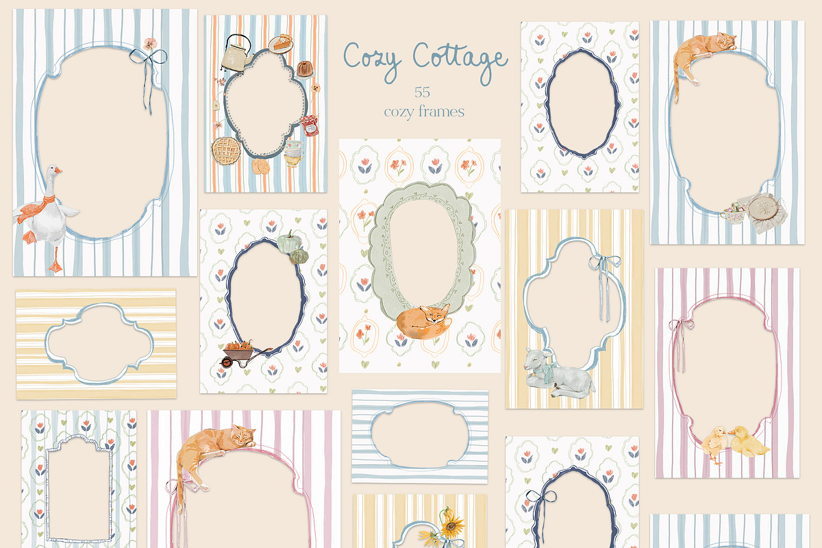 Cottagecore Clipart, Frames, Prints, a Decorative Illustration by whiteheartdesign (Photo 9 of 34)