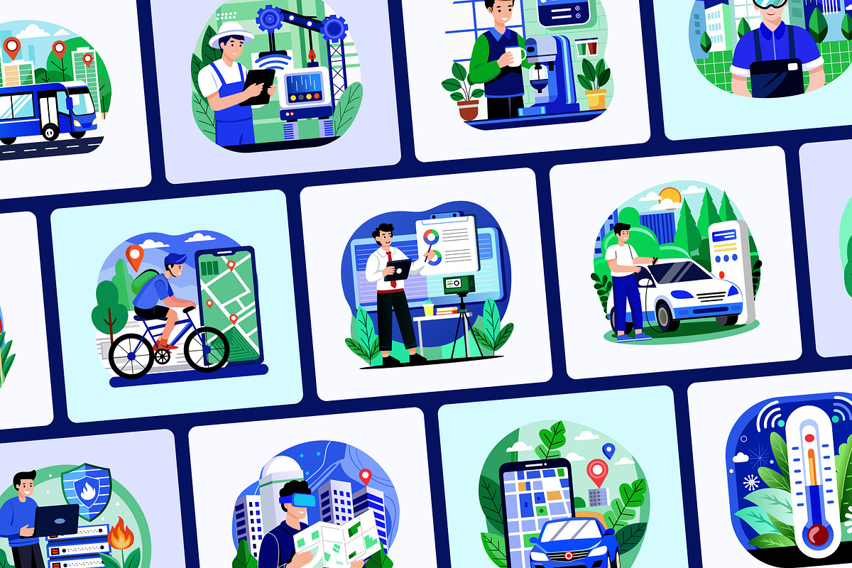 IOT Illustration Set, a Technology Illustration by Prosymbols (Photo 6 of 9)