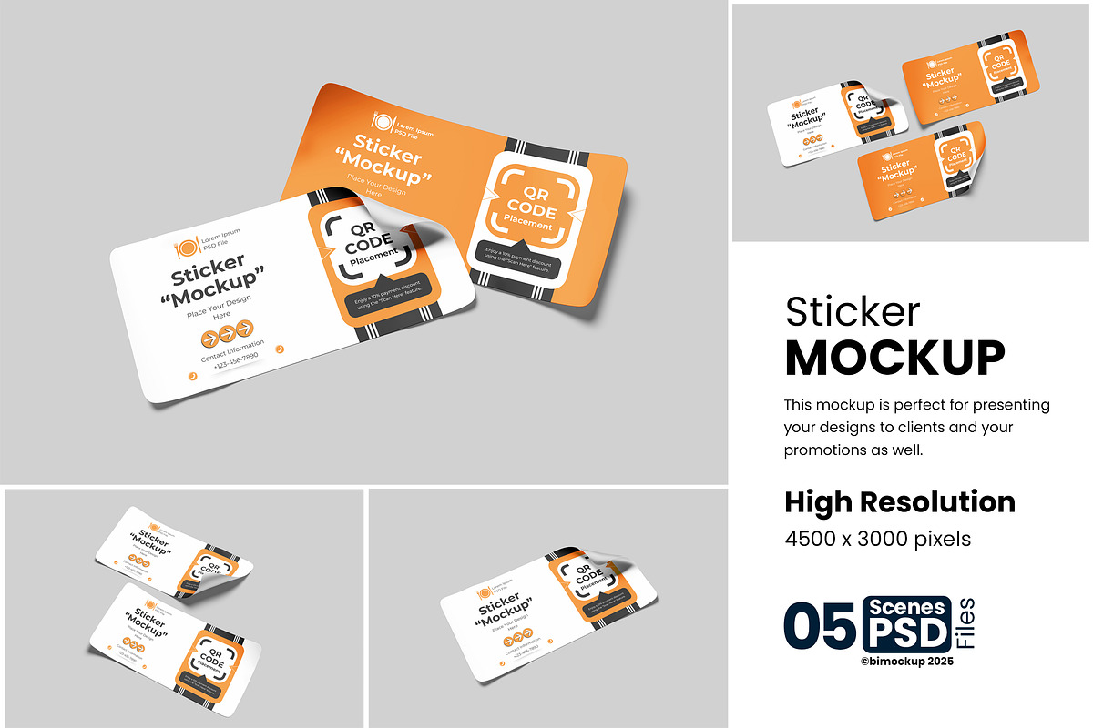 Sticker Mockup, a Product Mockup by bimockup (Photo 1 of 6)