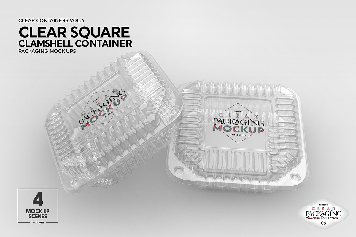06 Clear Container Packaging Mockups, a Cups & Container Mockup by INCDesign (Photo 3 of 21)