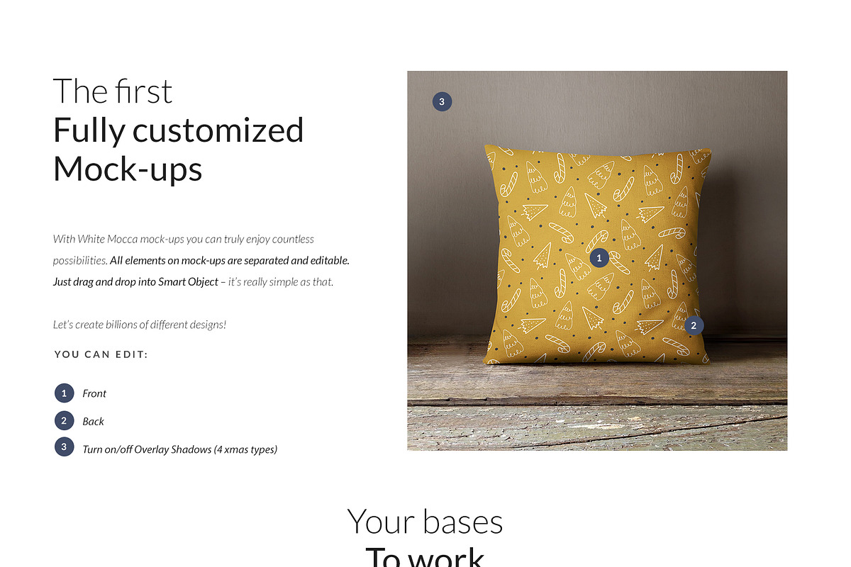 Throw Pillows 9x Mock-ups Set, a Print Template by Mocca Mockups Store (Photo 2 of 7)